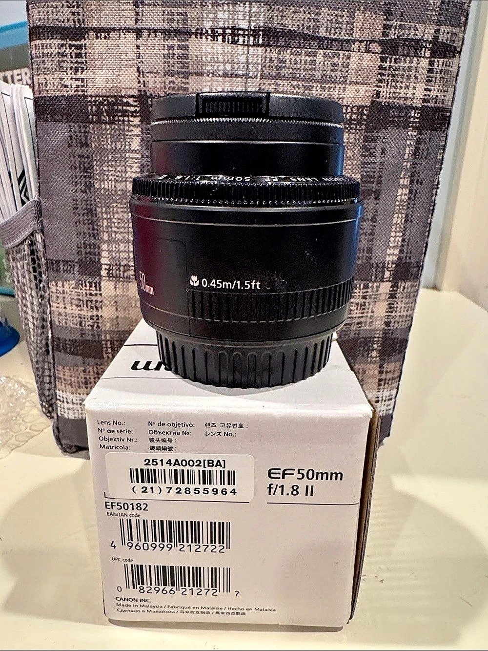 Canon EF 50mm f/1.8 II 50mm Lens with Box